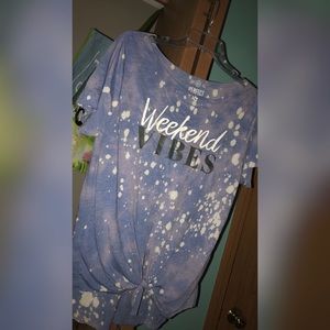 Tye dye front tie shirt